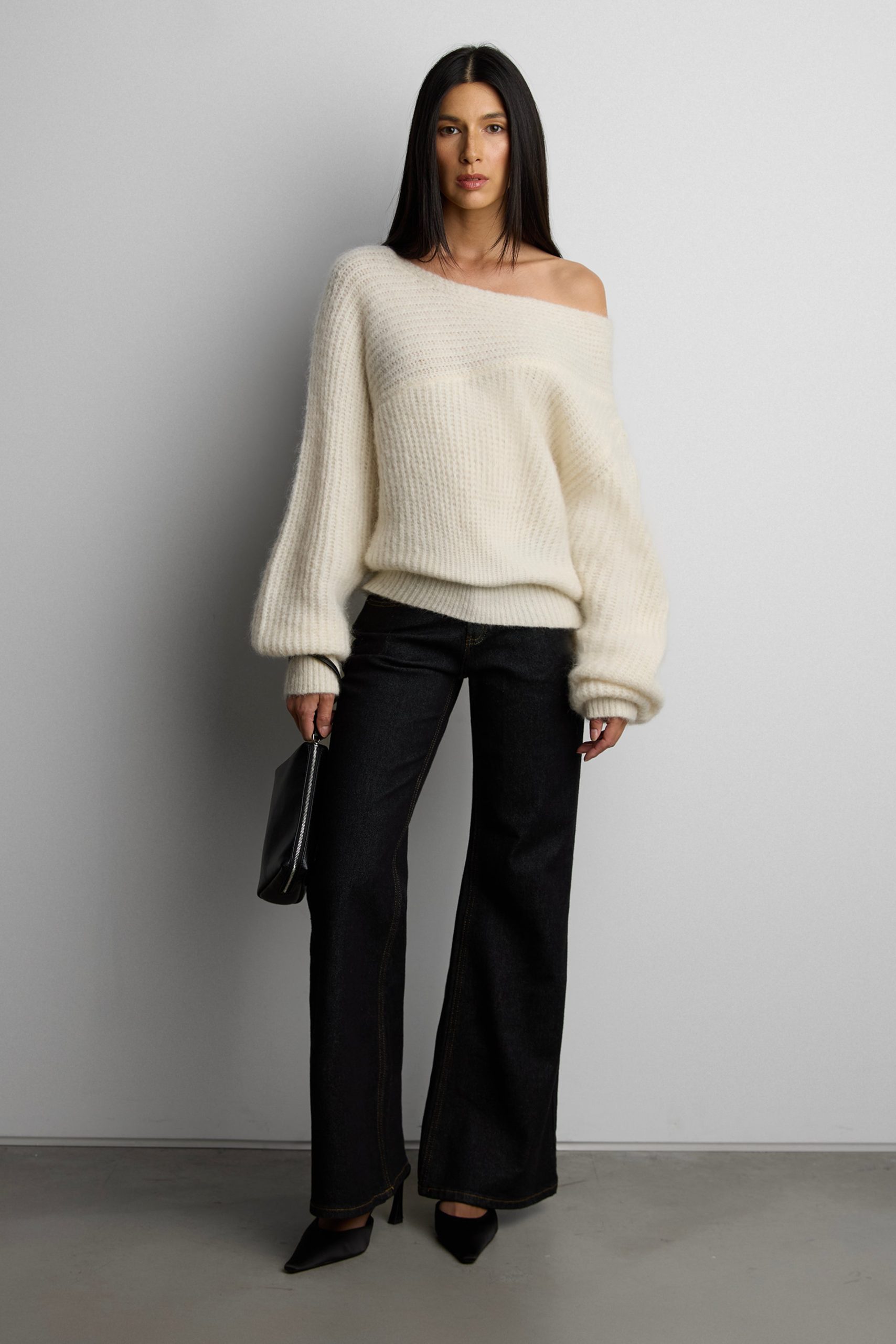 FUZZY MOHAIR BLEND SWEATER